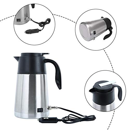 Tetera eléctrica para auto 1300ml acero inoxidable miniatura 4
