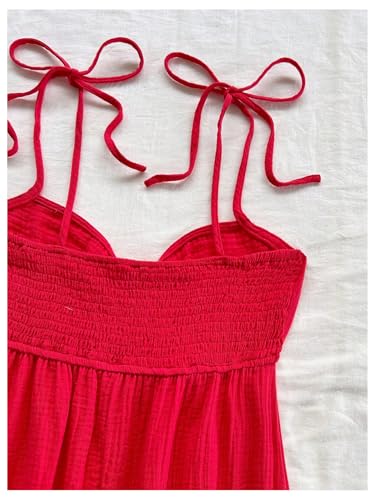 Image of SOLY HUX Women's Summer Cami Sun Dress A Line Tie Shoulder Y2k Cute Casual Short Mini Beach Babydoll Dresses