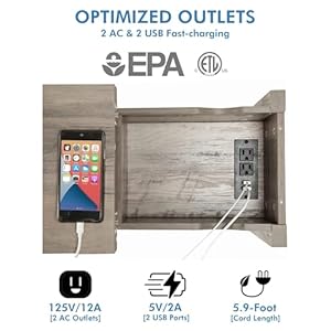 Narrow End Table with Charging Station - Farmhouse Slim Side Table Set of 2, w/USB Ports Power Outlets, Nightstand w/Flip Top Storage Drawer, for Small Spaces Living Room Bedroom, Gray Narrow End Table with Charging Station Farmhouse Slim Side Table Set of 2 wUSB Ports Power Outlets Nightstand wFlip Top Storage Drawer for Small Spaces Living Room Bedroom Gray