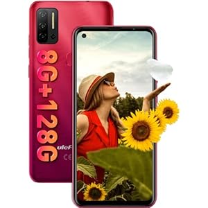 Ulefone Android 11 Teléfono Móvil Libres, Note 11P 4G Smartphone,Helio P60 Octa-Core 8GB+128GB,Dual SIM+ Dedicada SD Extensión 2TB, Cámara Cuatro 48MP, Pantalla HD+ 6.55», GPS Huella Digital Rojo