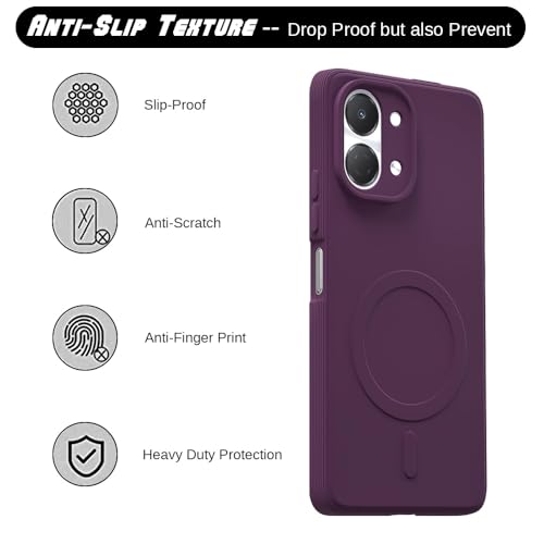 Image of Back Cover Tecno Spark Go 3 4G | MagFit Ring Design (Non-Magnetic) | Shockproof Case | Anti-Slip Grip | Raised Camera Edges | Slim Protective Case for Tecno Spark Go 3 4G (Purple)
