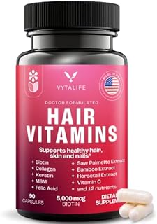 Biotin 5000mcg Hair Growth Vitamin Supplements - Hair Vitamins for Women, Collagen Supplements, Hair Growth Vitamins - Hair Growth for Women, Hair Growth Supplement - 1 Pack, 90 Caps