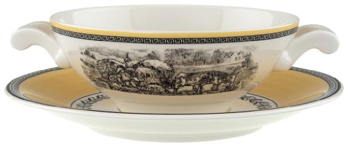Villeroy & Boch Audun Ferme Plato para taza consomé, 18 cm, Porcelana Premium, Blanco/Colorido