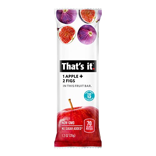That's it. Apple + Fig Fruit Bars 100% All Natural, No Artificial Ingredients or Preservatives Delicious Healthy Snack for Children & Adults, Vegan, Gluten Free, Paleo, Kosher, Non GMO (12 Pack)