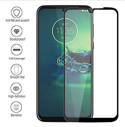 Image of Screen Protector for Motorola Moto G8 Plus (Black) Tempered Glass Edge-to-Edge 6D Screen Guard With Installation Kit