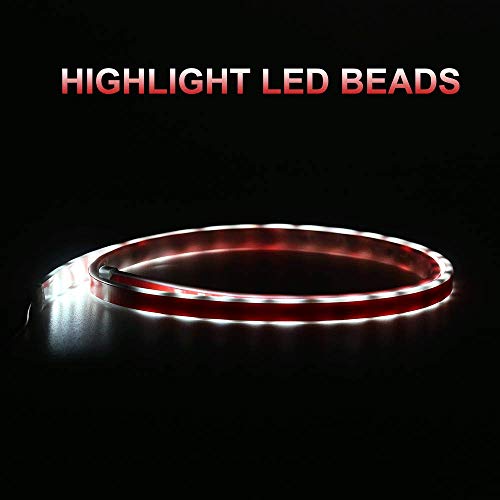 Image of QAWACHH Car Door Warning LED Strip Light 144 LED Interior Door Safety Matrix Moving Light for Car (Set of 2) (Red & White)