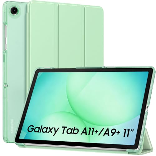 Image of MoKo for Samsung Galaxy Tab A11 Plus / A11+ Case 11 Inch 2026, Galaxy Tab A9 Plus / A9+ Case 11 Inch 2024, Slim Stand Hard PC Translucent Back Shell Smart Cover, Auto Wake /Sleep, Green