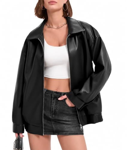 VILIGO Oversized Faux Leather Bomber