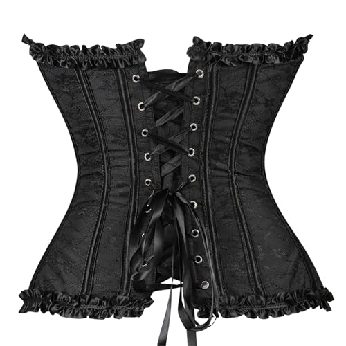 Zhitunemi Corsets for Vampire Costume Women: Floral Bustier Corset Tops for Women - Burlesque Moulin Rouge Costumes3