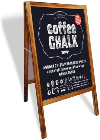 Chalkboard Signs, Sizing 40.5“Lx21”W, Arch Design and Larger Size and Stable Standing Chalk Board for Kids, Weddings, Restaurant (38”Lx21”Wx36"H, brown1)