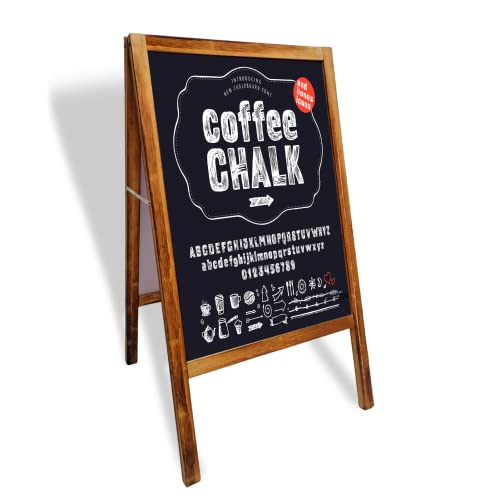 Chalkboard Signs, Sizing 40.5“Lx21”W, Arch Design And Larger Size And Stable Standing Chalk Board For Kids, Weddings, Restaurant (38”Lx21”Wx36"H, Brown1) #TOP20