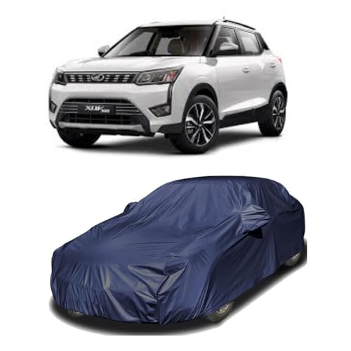 Image of Car Body Cover Compatible with Mahindra XUV 300 | Water, Dust & UV Protection | Mirror Pockets | Elastic Grip | Triple Stitch XUV 300 Car Cover (Blue)