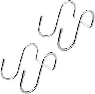 Cabilock 2pcs 304 Stainless Steel Hooks Wall Mount Hook Hanger Hooks Display Prop Hooks Hanger for Home S-Shaped Hooks Hook up Props Cabinet Door Silver Heavy Duty Hooks Metal Hooks