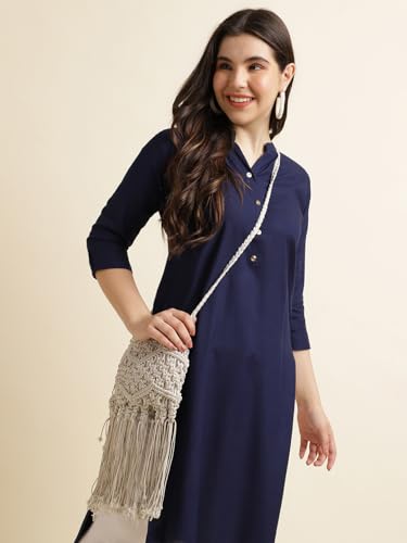 Image of Fabclub Women's Rayon Solid Plain Straight Kurti