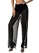 Michellecmm Women Sexy See Through Sheer Mesh Loose Bottoms, Swimsuit Bikini Cover Up, High Waist Wide Leg Pant C Black