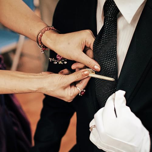 WEBEEDY 2 Pcs Sword Tie Clip Golden Tie Clips for Men, Novelty Neck Tie Clip Tie Bar Tie Accessories for Shirt Suit, Wedding Groom, Business, Unique Gift for Gentleman, 6cm/2.36'' length4