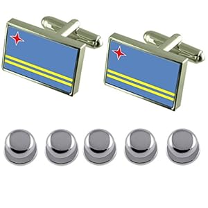 Select Gifts Hemdjurk Studs Aruba Vlag Manchetknopen