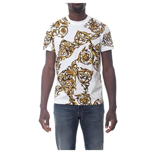 Versace Jeans Couture Cotton Garland Floral Print White T-Shirt XL White