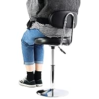 FURWOO Schemel PU Leder Arbeitshocker Stuhl Pulley Mini Hocker Zeichenhocker Geeignet für Barbershop Salon Multitask Drehhocker mit Rückenlehne (Schwarz) – Ansicht 7