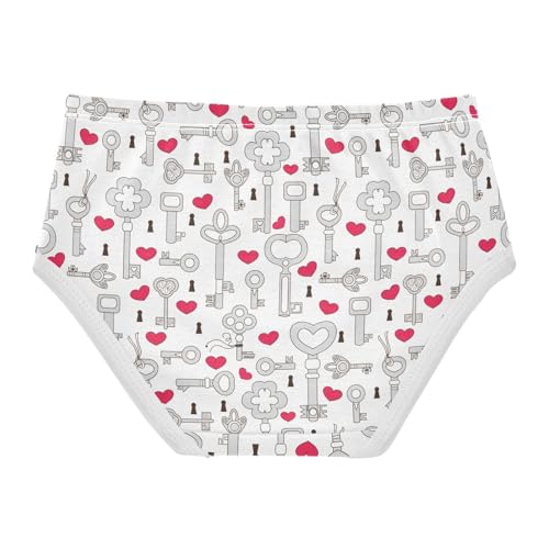 Girls' Underwear Valentine's Lock Heart Cotton Stretch Comfort Toddler Panties2