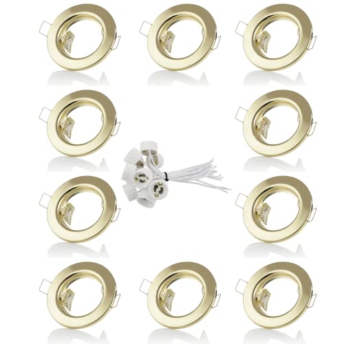 Sweet-Led - Foco empotrable GU10, diámetro del orificio 55-68 mm, 230 V, incluye casquillo GU10 para bombillas LED o halógenas, material de metal, redondo, cuadrado Cover