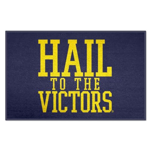 FANMATS 33438 NCAA - Michigan Starter Mat Accent Rug - 19in. x 30in. Slogan Design| Sports Fan Home Decor Rug and Tailgating Mat