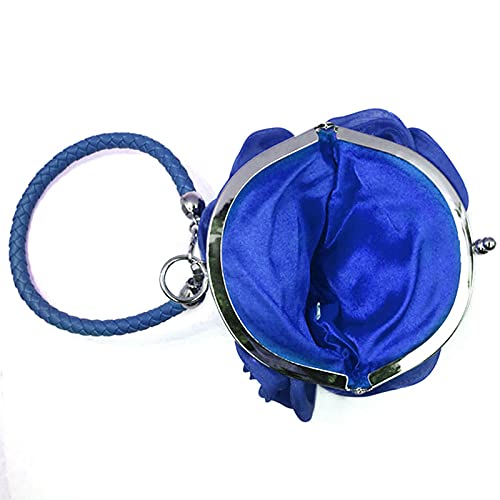 Image of Buddy Women Rose Shaped Clutch Soft Satin Wristlet Handbag Wedding Party Purse