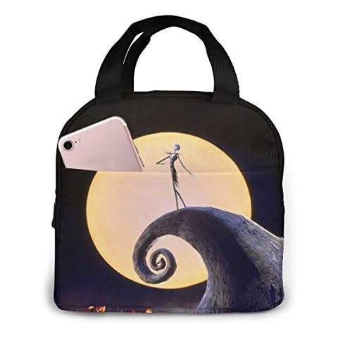 The Nightmare Before Christmas Lunch Bag Cooler Bag Women Tote Bag Insulated Lunch Box Water-resistant Thermal Soft Liner Lunch Container for Picnic Travel Boating Beach Fishing Work Cover