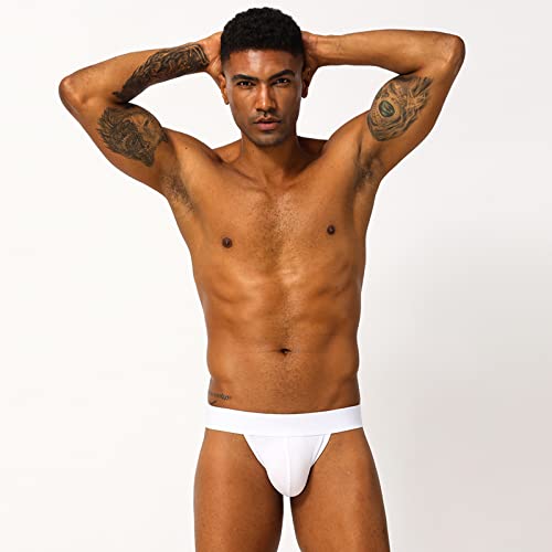 Evankin Men's Jockstraps Athletic Supporters Underwear Sexy Jock Strap Sports Cotton Stretch Thong (Pink/Black/White,Xxl) #TOP6