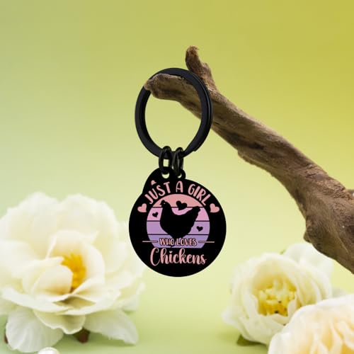 Chicken Keychain Chicken Gifts For Women Kids Chickens Lovers Mom Teacher Friend Just A Girl Who Loves Chickens Accessories For Birthday Christmas New Year4