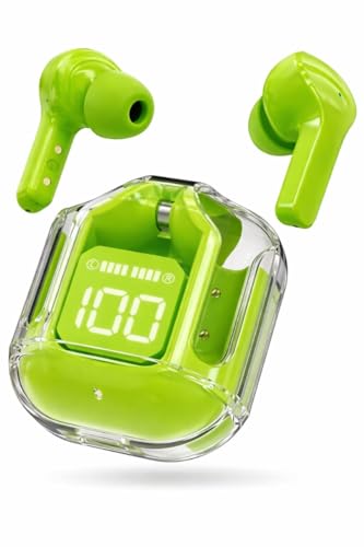 Image of Ultrapods Max True Wireless Earbuds with Bluetooth 5.3 Technology, with Transparent Charging Case, Enhanced Sound Quality, Mic 240 Bluetooth Headset, True Wireless Earbuds in Ear (Green)