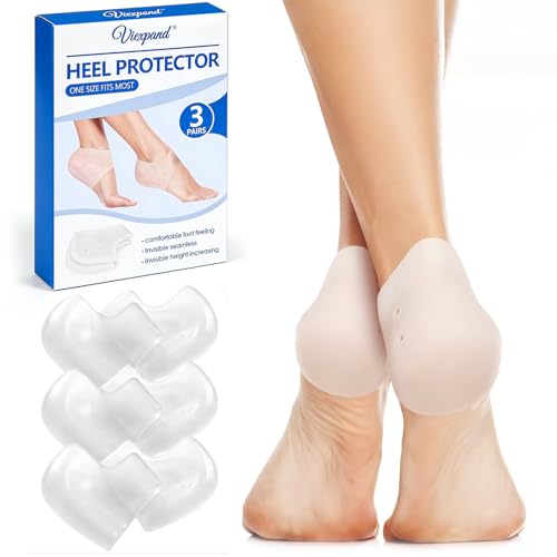 3 Paar Silikon Fersenpolster Gel Fersenpolster Gel Fersenschutz Silikon Pads für Fersenschmerzen Lindert Fersenschmerzen in der Ferse für Frauen und Männern