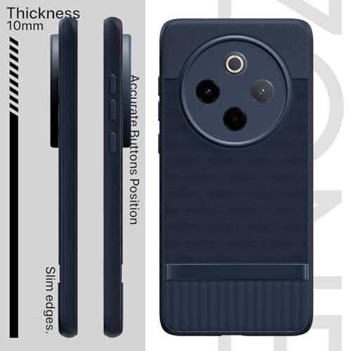 Image of Pikkme Back Cover for Vivo T4 5G / iQoo Z10 5G Soft Grip 3D Hexa Cube Texture Silicone Bumper Case (Blue)