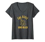 Womens Cal State Long Beach CSULB Large V-Neck T-Shirt