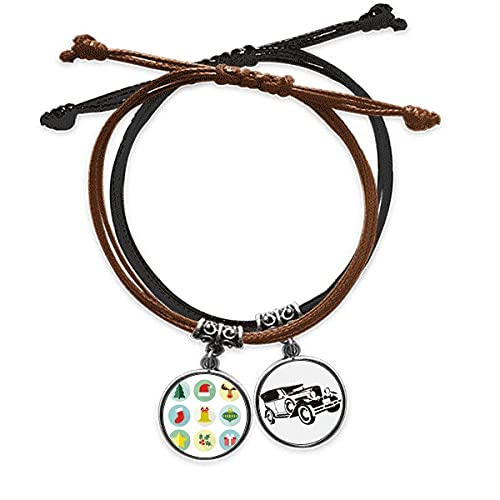 Bracelet corde vert arbres de noël accessoire idéal pour vos sorties décontractées en ville
