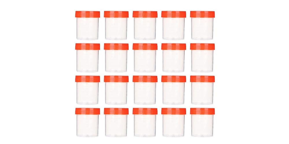 Bromed 20pcs 60ml Medical Sample Cup, Sampling Cup, Urine Cup Urine Sample Testing Tube EO Sterile without Lable Laboratory Medical Use