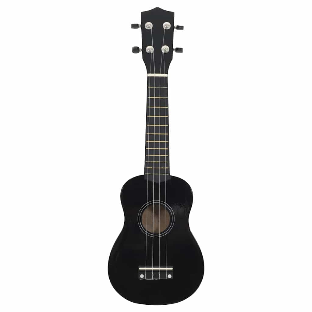 Sopran-Ukulele-Set mit Tasche für Kinder und Erwachsene Schwarz 21 Zoll Holz, inkl. 2 Picks, ideal für Anfänger, Musikunterricht, Bühne und Studio