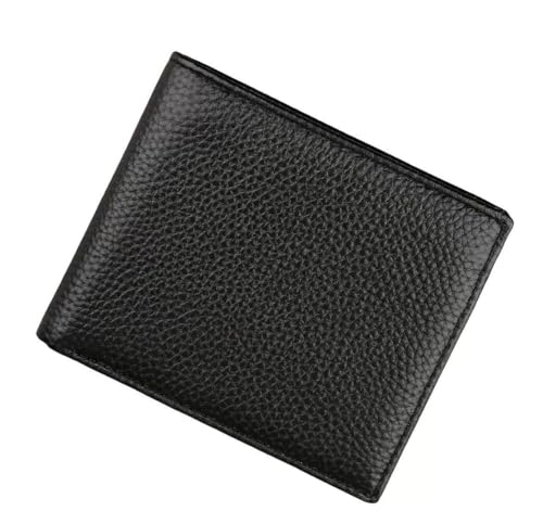 Men's Genuine Leather RFID Blocking Wallet - Anti-Theft & Anti-Magnetic, Large Capacity with Credit Card Slots, Coin Pocket Zippered Change Pouch for Daily Use