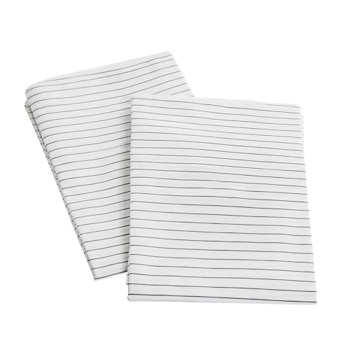 Peru Pima Funda de algodón transpirable y sobre | 415 hilos | Juego de 2 fundas de almohada sólidas (2 fundas de almohada) - Juego de funda de almohada King, color blanco a rayas