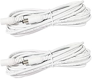 LitaElek 2pcs 2.5m/8.2ft DC 12V Extension Cable with 2.1mm x 5.5mm DC Plug Adapter DC 0-36V Male to Female Power Cord for Car Monitor, CCTV Wireless IP Camera, LED Strip Light, etc, White