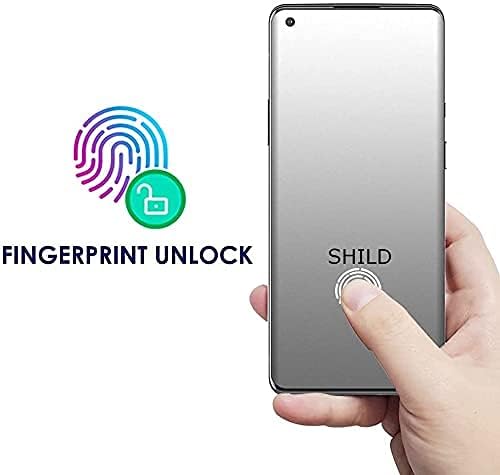 Image of SHILD - (Pack of 1 Curved Matte UV Tempered Glass Screen Protector for - Smartphone - 9H Hardness, HD Clarity, Fingerprint Sensor Compatible, 3-Month Warranty, Easy Installation Kit (Oneplus 8)