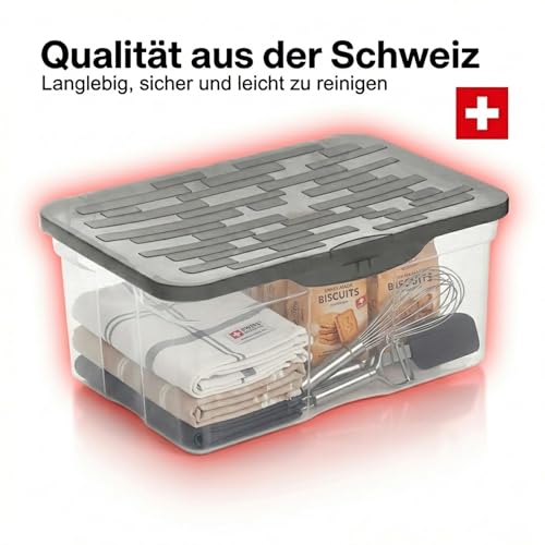 Rotho Ranger Aufbewahrungsbox 13l mit Deckel, Kunststoff (PP) BPA-frei, anthrazit, A4/13l (39.0 x 27.0 x 17.5 cm)