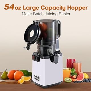 Fretta Cold Press Juicer, Slow Masticating Juicer with 5.3'' Large Feed Chute, High Juice Yield Fruit Juicer Machines with 250W Powerful Quiet Motor, Easy to Clean, PCTG BPA Free, Light Purple