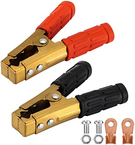 2PCS Battery Jumper Cable Clamps, 1000A Heavy Duty Pure Copper Car Battery Charger Clamps Replacement, Alligator Clips Jumper Cable Ends, Suitable for Car Auto Vehicle Boat