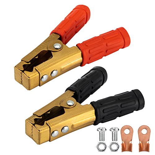 2Pcs Battery Jumper Cable Clamps, 1000A Heavy Duty Pure Copper Car Battery Charger Clamps Replacement, Alligator Clips Jumper Cable Ends, Suitable For Car Auto Vehicle Boat #TOP10