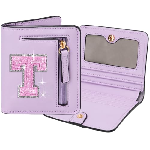 Image of Birthday Gifts for Teen Girl Kids Wallet Girl Wallets Small Initial Rfid Wallet Teen Girls Gift Preppy Stuff for Girls Purple T