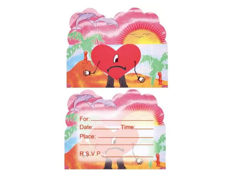 taimowei 20 Pcs Ã‚ bad Bunny Birthday Party Invitation Cards,Ã‚ bad Bunny Birthday Party Invitation Cards for Kids Ã‚ Bunny Rapper Birthday Party Supplies