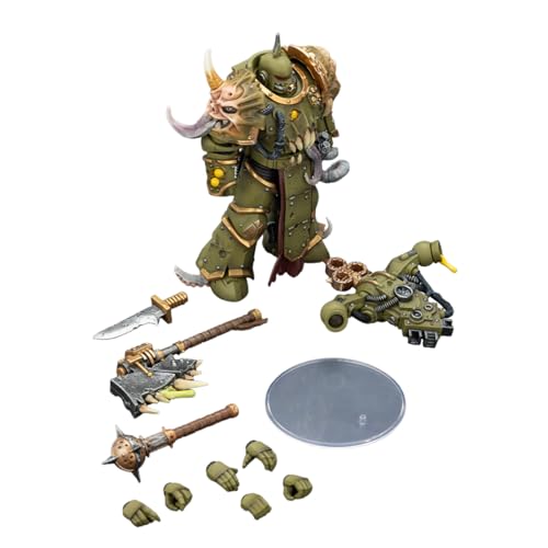 Image of JOYTOY Warhammer 40k 1:18 Death Guard Plague Marine with Bubotic Axe and Plague Knife Model Birthday Gifts JT03608