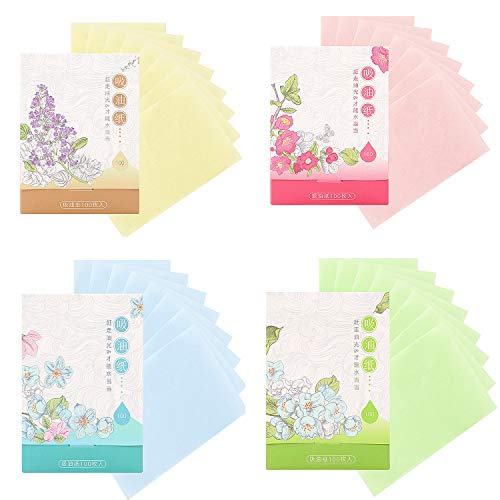 Oil Blotting Sheets, 400 Sheets Oil Absorbing Tissues, 3.5 x 2.4 Inch Premium Translucent Oil Blotting Paper Sheets,for Facial Skin Care & Make Up