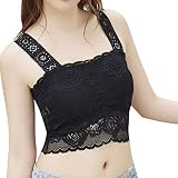 MORCHAN❤Mode Femmes Dentelle Sangle Protection de Perspective enveloppé Chemise de Poitrine Haut Nouveaux sous-vêtements Collants Corset(Taille Libre,Noir)